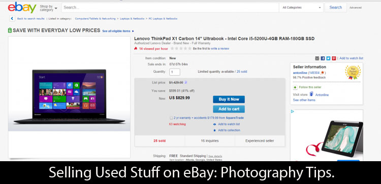 Selling Used Stuff on eBay: Photography Tips