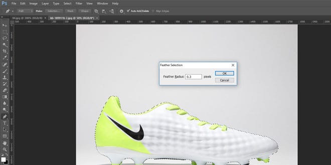 Feather Selection in photoshop
