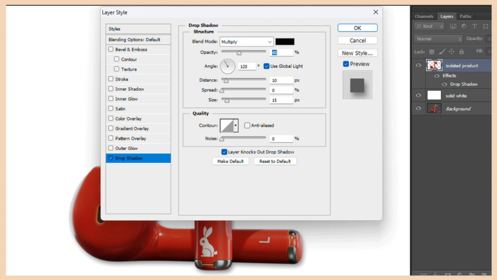 How to add drop shadow in Photoshop step-by-step guide